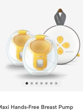 Medela Swing Maxi Hands-Free Pump - Yellow & White and 100 breast storage bags